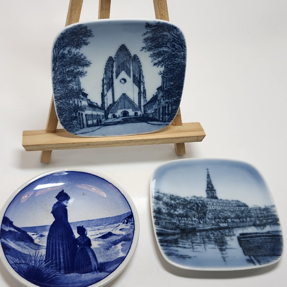 3 Mini Vit Copenhagen Denmark Plates" FANO", "Grundtvigs", & "Christiansborg" - Picture 5 of 17